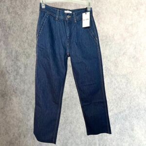 REDONE Utility Loose Straight Leg Jeans Womens Size 24 Blue High Rise Pleated